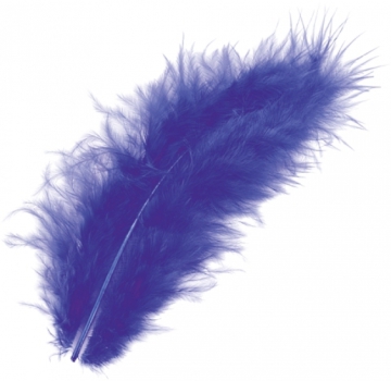 Marabufeder 10cm blau 15er