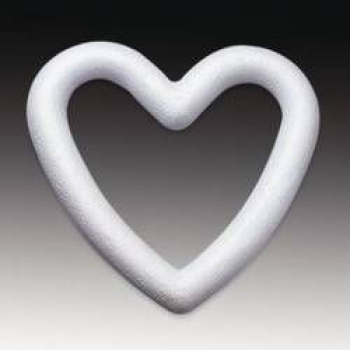 Herzrahmen Styropor-Herz 15cm weiß