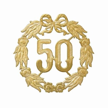 Jubiläumskranz "50" Ø 18 cm goldfarbe