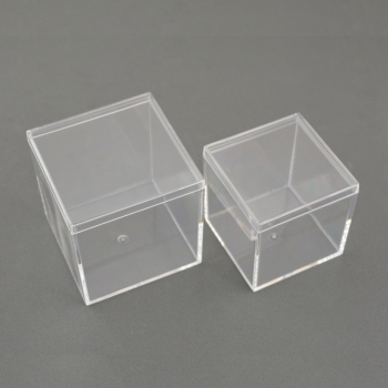 Kunststoffbox quadratisch transpartent 5,5cm und 6,5 cm Set/2