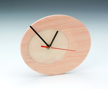 Holz-Uhr oval