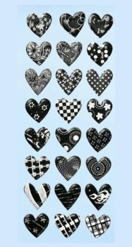 SOFTY-Stickers DESIGN-Herzen schwarz