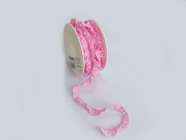 Karo-Rüschenband 10mm rosa