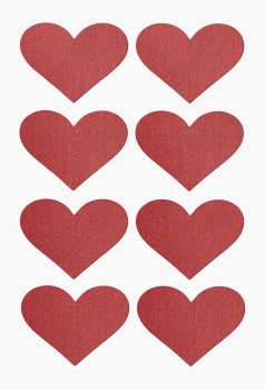 Papier-Sticker Herzen rot 42mm