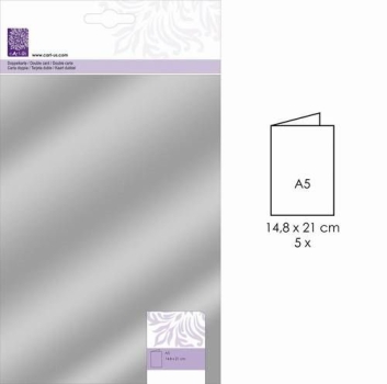 FSC Doppelkarte A5 metallic silber