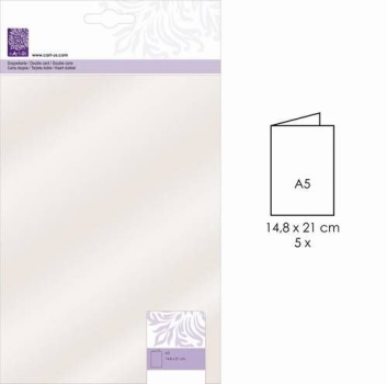 FSC Doppelkarte A5 metallic perlwei