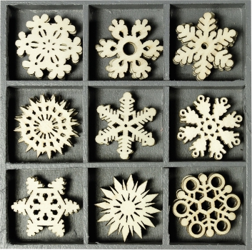 Holzornamentbox „Eiskristalle“ natur 105×105mm 30mm