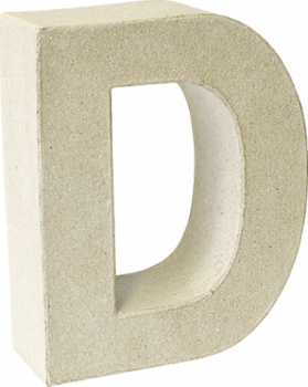 Pappmaché 3D Buchstabe D 17,5x5,5cm