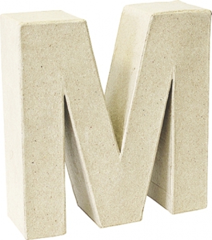 Pappmaché 3D Buchstabe M 17,5x5,5cm