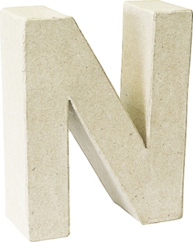 Pappmaché 3D Buchstabe N 17,5x5,5cm