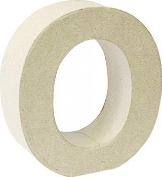 Pappmaché 3D Buchstabe O 17,5x5,5cm