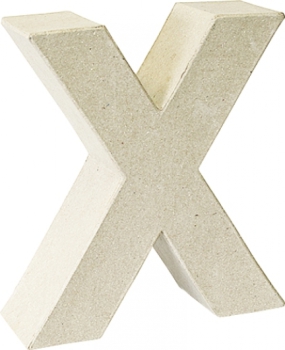 Pappmaché 3D Buchstabe X 17,5x5,5cm