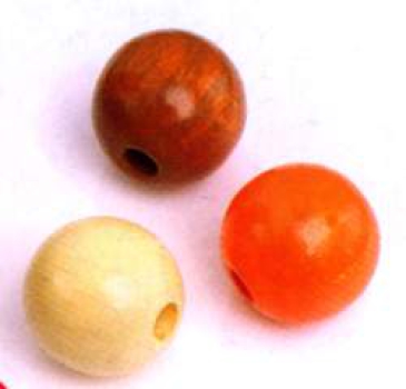 Holzperlen natur-orange mix 15mm