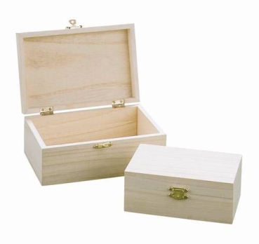 Holzbox 2er Set 9 x 14 x 5,5 cm / 12 x 18 x 7 cm