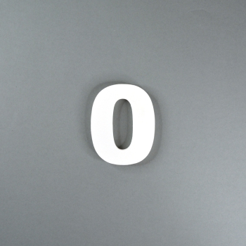 MDF-Zahl 0 ca.8cm weiß