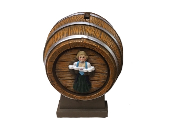 Spardose Bierfass aus Poly 11x9x9cm