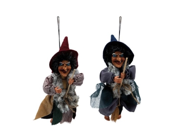 Hexe aus Poly fliegend 9x6x24cm