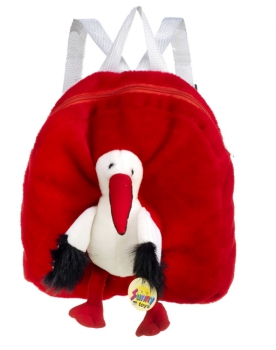 Rucksack mit Storch aus Plüsch 30cm