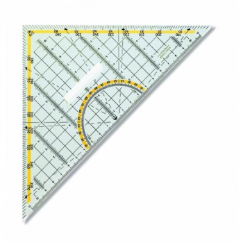 Geo- Dreieck 45° Griff/22cm Lineal