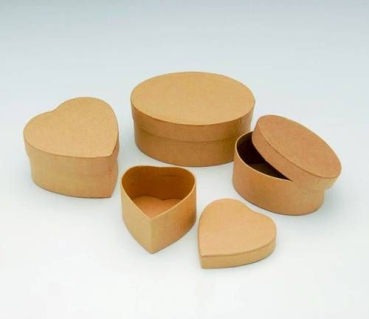 Mini-Boxen-Set oval-herzförmig