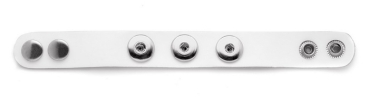 Lederband mit 3 Druckknöpfen 22cm weiss