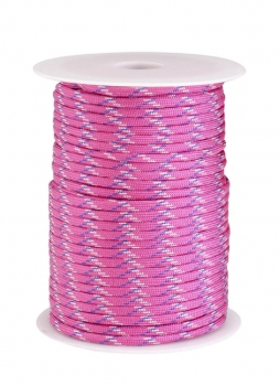 Paracord 2x4mm Rolle 50m pink gemustert