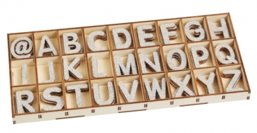Buchstaben-Set 2,8 cm 81 Teile silber