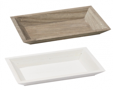 Holztablett Basic 25x16x3cm grau