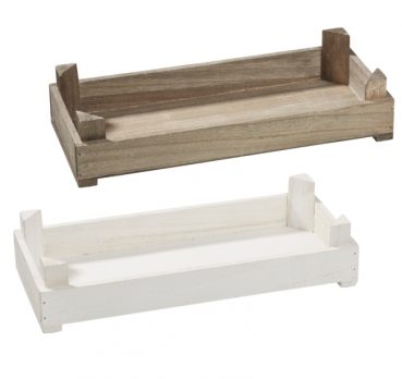 Holztablett Basic 35x15x8cm weiss