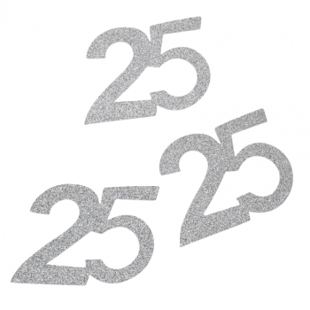 Jubiläumszahl "25" 6x5cm silber