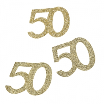 Jubiläumszahl "50" 6x5cm gold