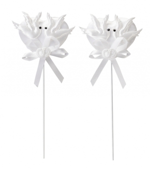 Stecker Hochzeitsherz 6cm weiss