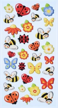 SOFTY-Stickers Lustige Marienkäfer/Biene/Schmetterling