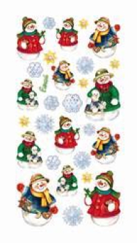 SOFTY-Stickers Schneemann-Eiskristalle