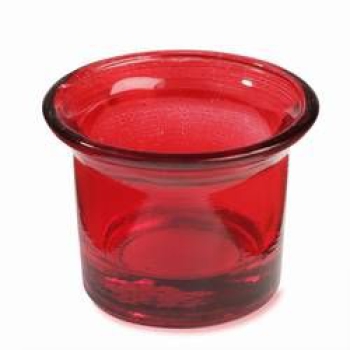 Teelichtglas 6,5x4,5cm rot