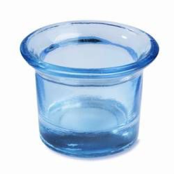 Teelichtglas 6,5x4,5cm eisblau