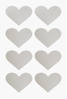 Papier-Sticker Herzen silber 42mm