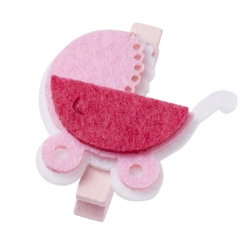 Baby-Wagen 4cm m. Clip rosa