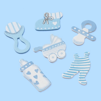Holzstreuteile Baby blau sort. ca.2,5-4cm