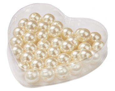 Herzbox Wachsperlen 14mm creme