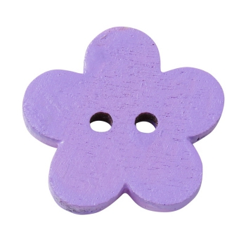 Holzknopf Blume 1cm lavendel