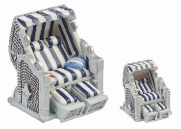 Strandkorb blau-weiß 6,5x6,5x5cm