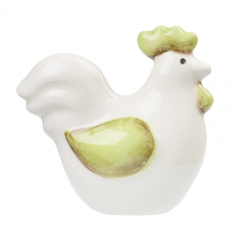 Keramik-Huhn 4cm weiss-grün