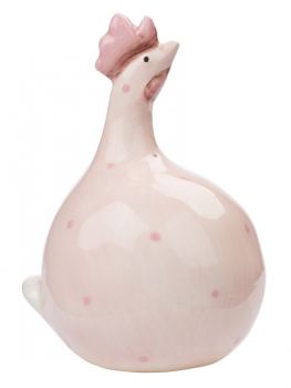 Keramik-Huhn 9cm rosa