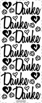 Konturensticker "Danke I" silber