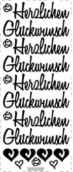 Konturensticker "Herzlichen Gl&uuml;ckwunsch I" gold