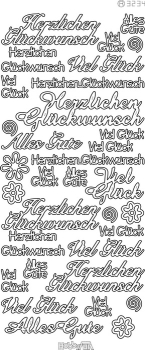 Konturensticker "Gute W&uuml;nsche" silber