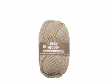 Wooly 70% Acryl 30% Wolle 50g beige meliert