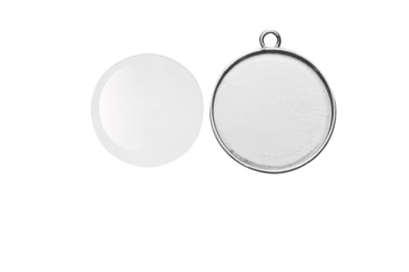 Anhänger rund silberfarben Ø32mm