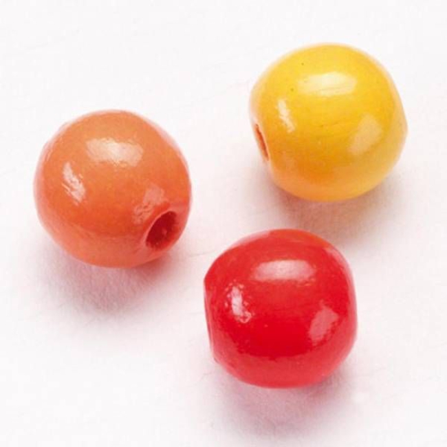 Holzperlen gelb-rot mix 12mm